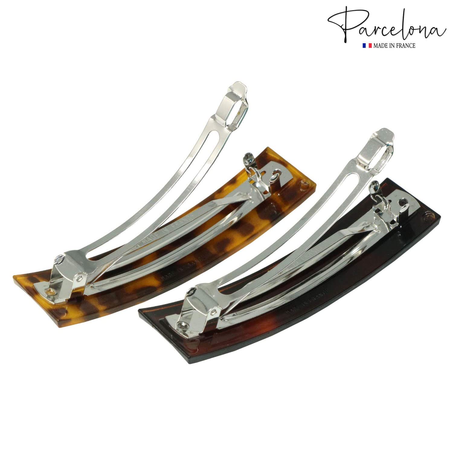 Parcelona French Rectangular Bar Large Cellulose Acetate Hair Barrette for Women