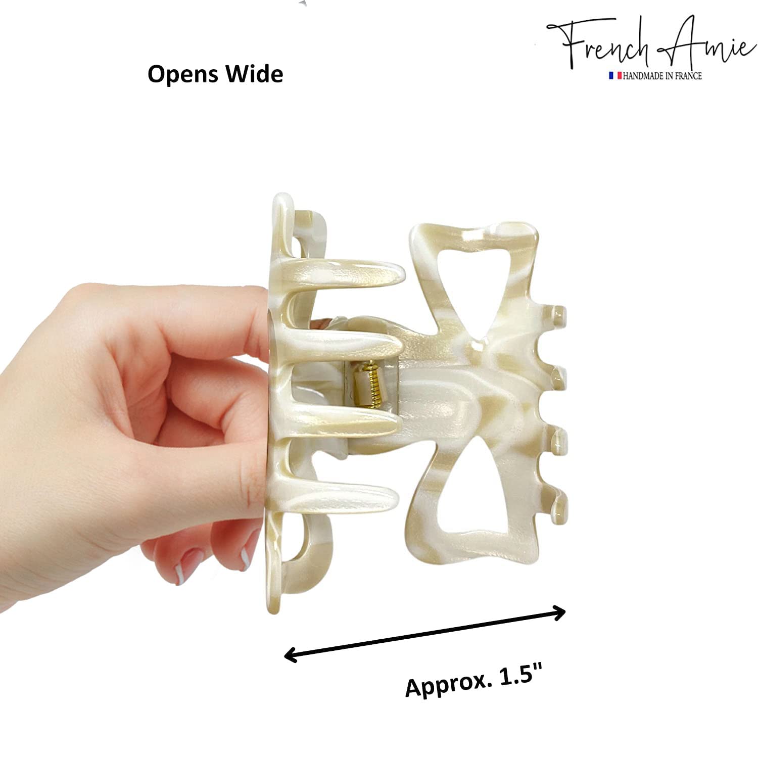 French Amie Classic Butterfly 3" Medium Handmade Cellulose Hair Claw
