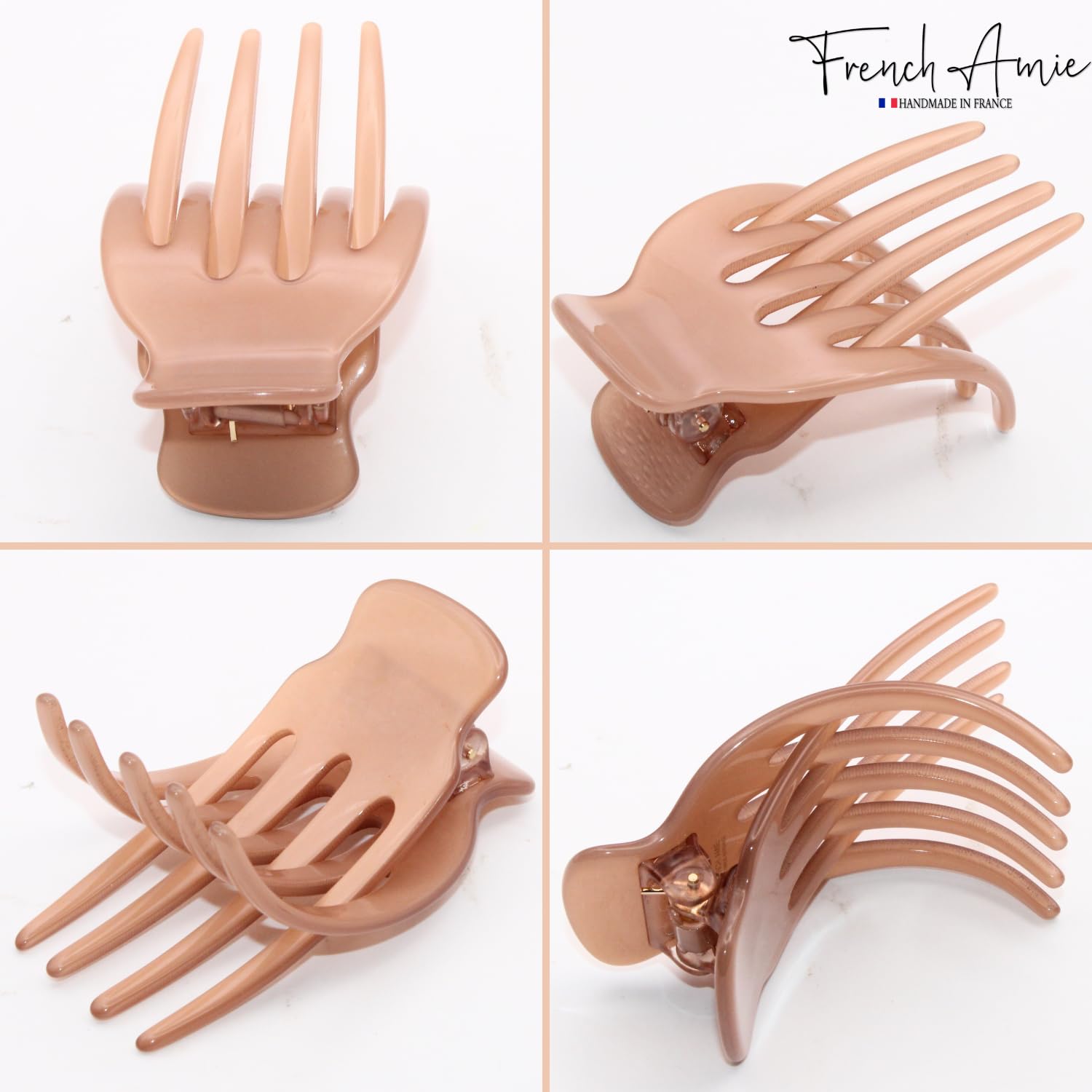 French Amie Bear Paw Small 2 ¾” Cellulose Handmade Yoga Jaw Hair Claw for Women