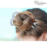 Parcelona French Mystic Large Celluloid Hair Pins for Women & Girls(6Pcs)