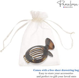 Parcelona French Large Round Shell Hair Side Slider Secure Grip Hinge Claw Clip