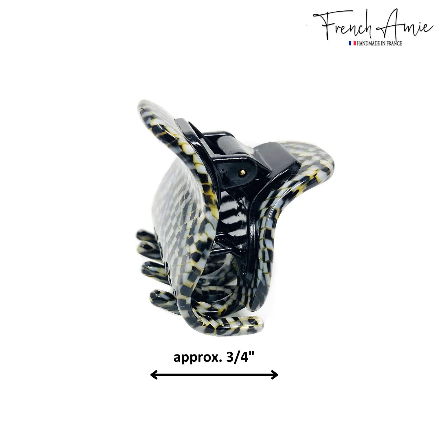 French Amie Belle 1 1/2" Mini Handmade Hair Claw French Acetate Jaw Clip for Women
