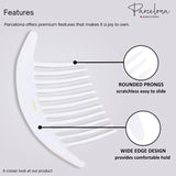Parcelona French Tapered Edge 11 Teeth Side Hair Combs for Women & Girls (2Pcs)