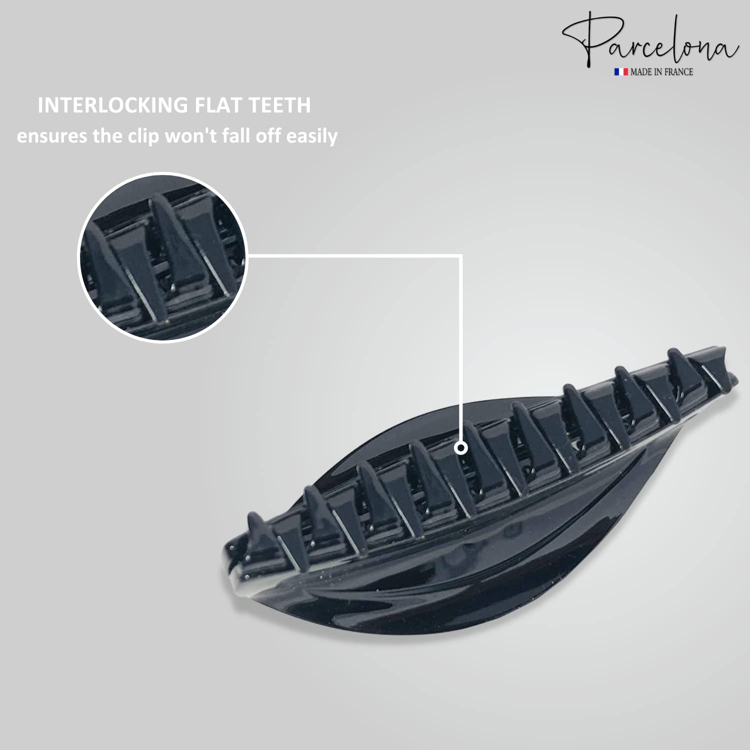 Parcelona French Thin Arch Cutout Set of 2 Shell & Black Small Hair Claws