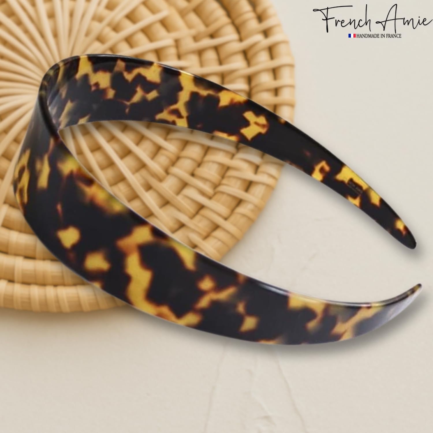 French Amie Ultracomfort Wide 1 1/4" Cellulose Handmade French Hair Headband