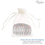 Parcelona French Scallop Edge Brown Small 9 Teeth Good Grip Hair Side Combs