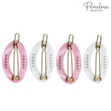 Parcelona French Eggie Oval Mini Snap on Hair Clips for Girls and Women