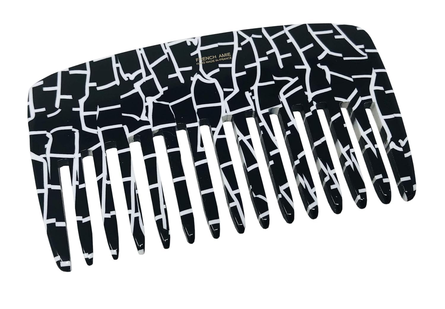 French Amie Pocket Comb Small Cellulose Handmade Wide Tooth Non Static Hair Comb