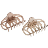 Parcelona French Dendrite Matte Brown N Crystal Brown Large Hair Claw Clip-2 Pcs