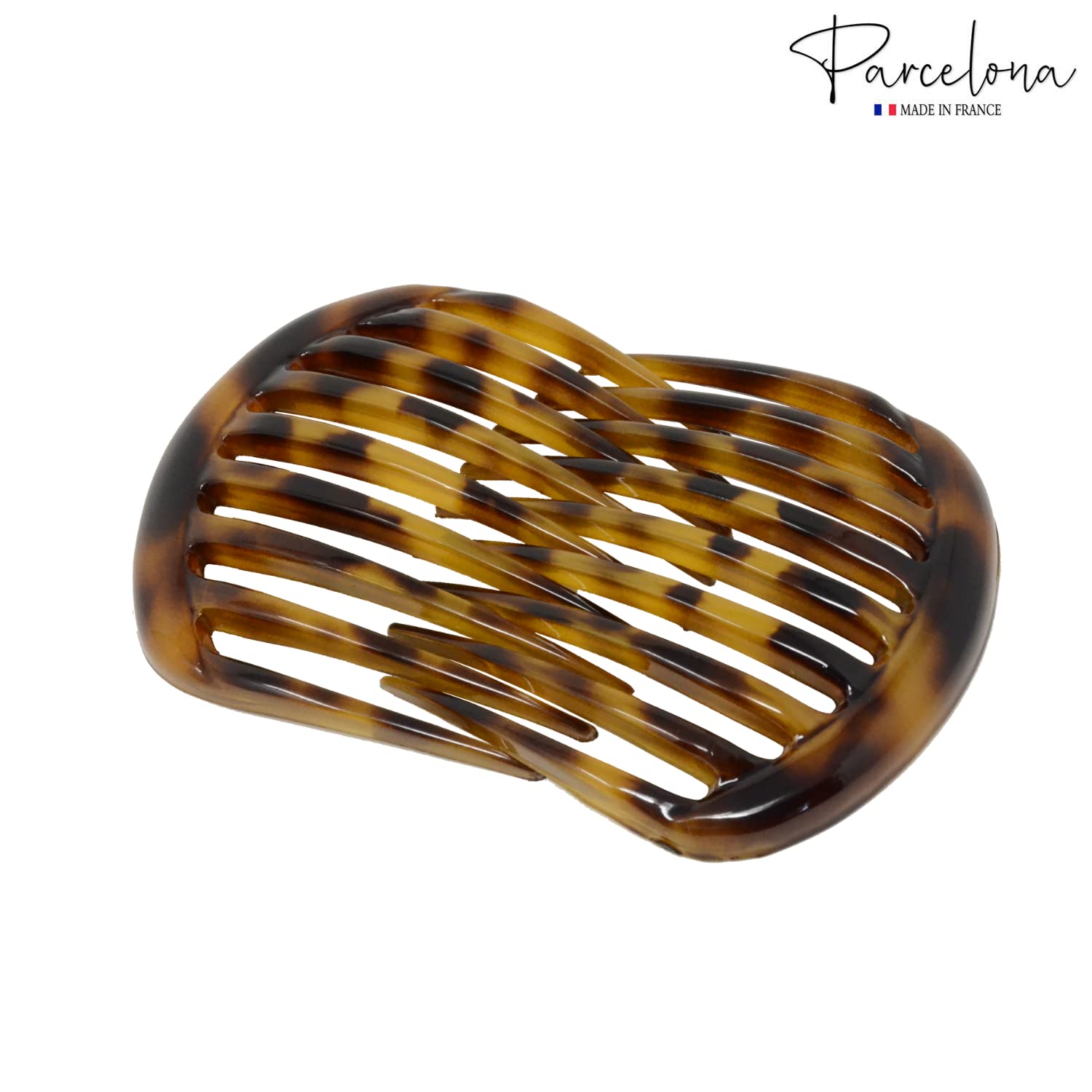 Parcelona French Smooth Edge Cellulose Acetate Hair Side Combs for Women (2 Pcs)
