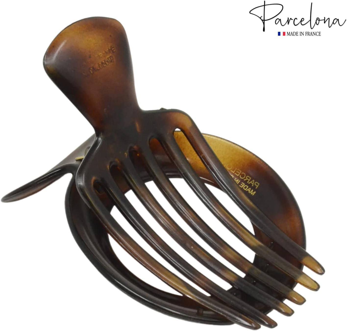 Parcelona French Large Round Shell Hair Side Slider Secure Grip Hinge Claw Clip