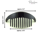 Parcelona French Alice Large Celluloid 12 Teeth Side Hair Combs for Women 2 Pcs