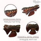 Parcelona French Bow Set of 2 Small Celluloid Shell Jaw Hair Claw Clamp Clutcher