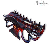 Parcelona French Medium Double Loop Tortoise Shell Claw Jaw Hair Clip 3.5 Inch