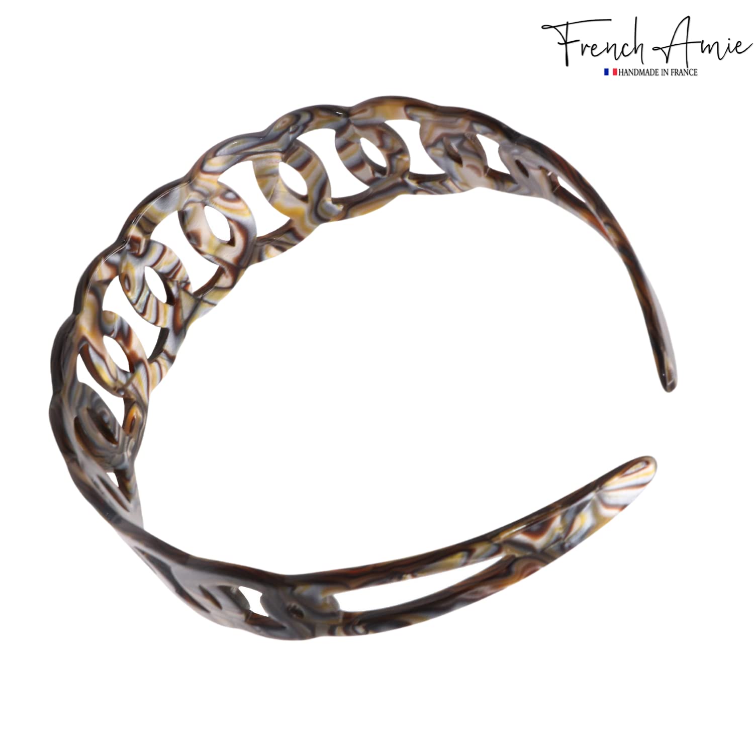 French Amie Loops 1 1/2" Wide Cellulose Handmade Non Slip Headbands for Women
