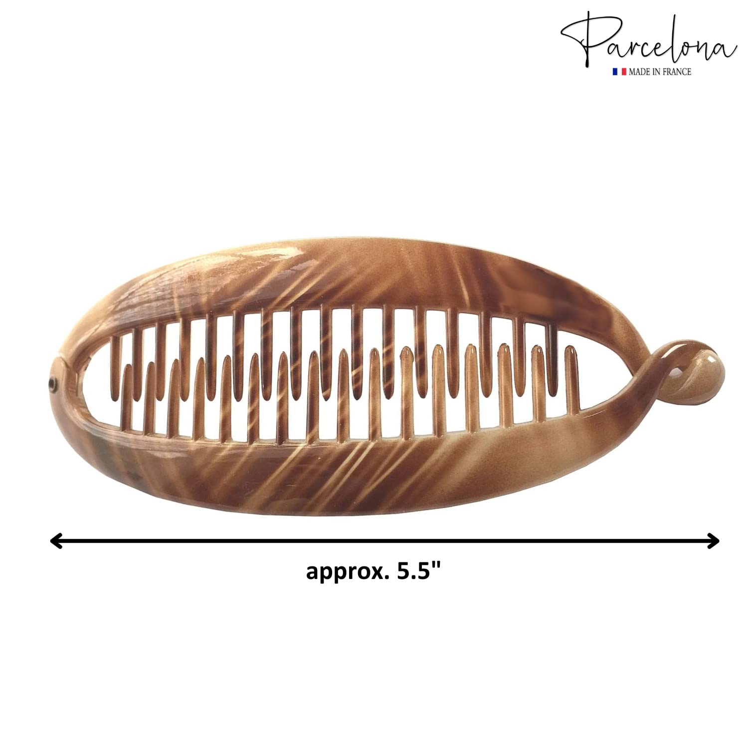 Parcelona French Large 5.5" Cellulose Ponytail Holder Banana Hair Clip for Women
