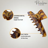 Parcelona French Pinch Medium Celluloid Covered Spring Jaw Hair Claw for Women