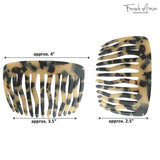 French Amie Fab 13 Teeth Medium Handmade Celluloid Side Hair Comb for Women