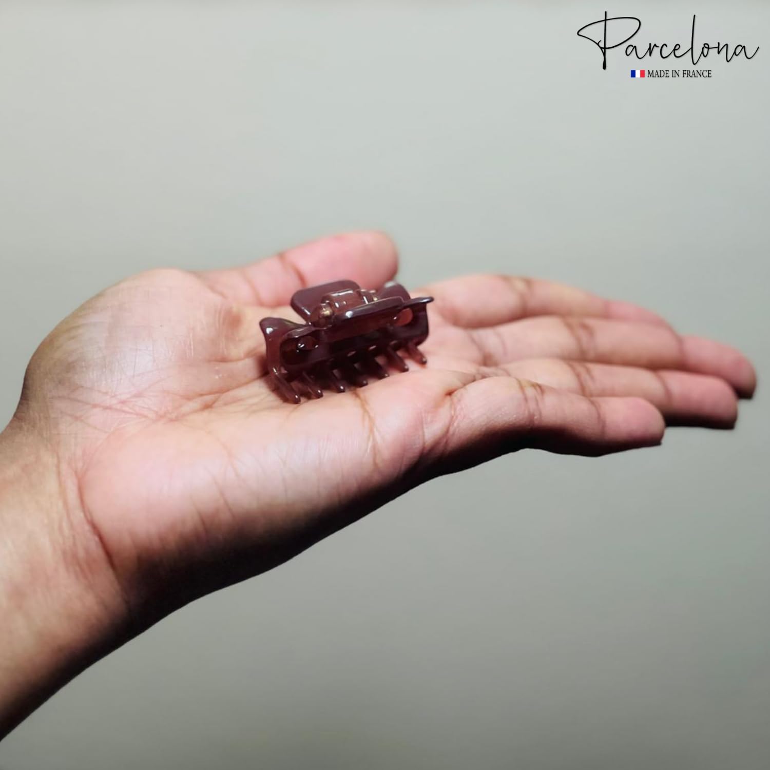 Parcelona French Classic Small Cellulose Hair Claws for Women and Girls (4 Pcs)