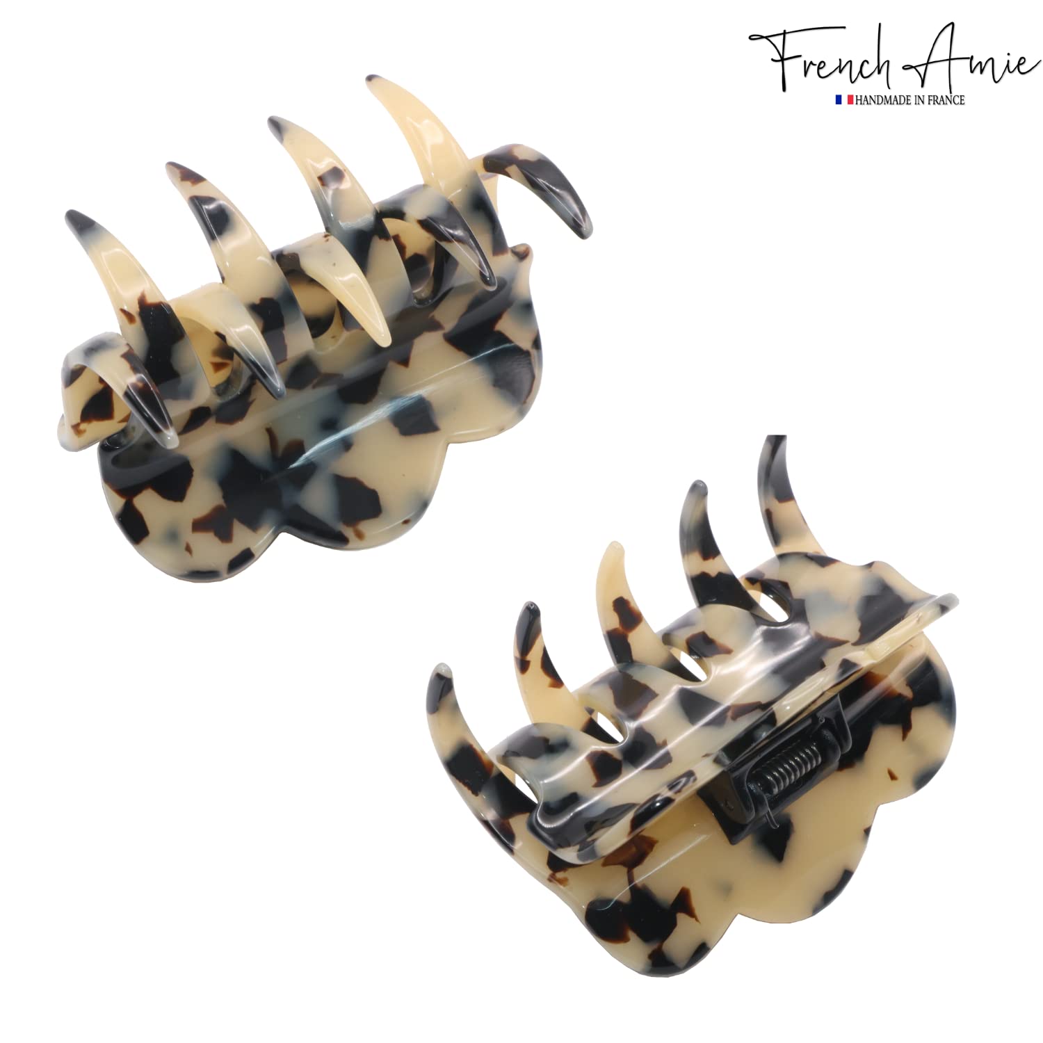 French Amie Crown Wave Small 2.5” Cellulose Handmade Interlocking Hair Claw