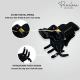 Parcelona French Pinch Mini Shell Black Clear Celluloid Jaw Hair Claw Clips