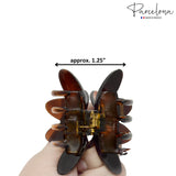 Parcelona French Butterfly 3" Medium Shell Celluloid Jaw Hair Claw for Women