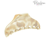 Parcelona France Medium Ivory Beige Narrow Thin Jaw Hair Claw Clip