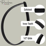 Parcelona French ½” Wide Shell & Black Celluloid Hair Headband for Women & Girls