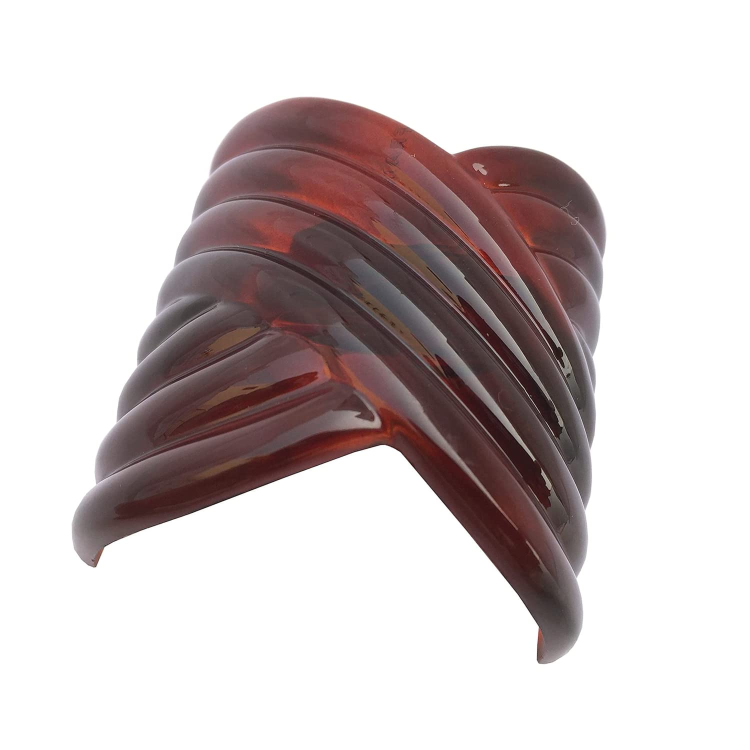 Parcelona French Interwined Brown Shell Celluloid Pony Hair Clip Barrette