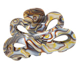 French Amie Flower Bloom 3" Handmade Celluloid No Slip Grip Hair Claw Clip