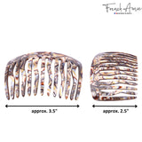 French Amie Fab 13 Teeth Medium Handmade Celluloid Side Hair Comb for Women