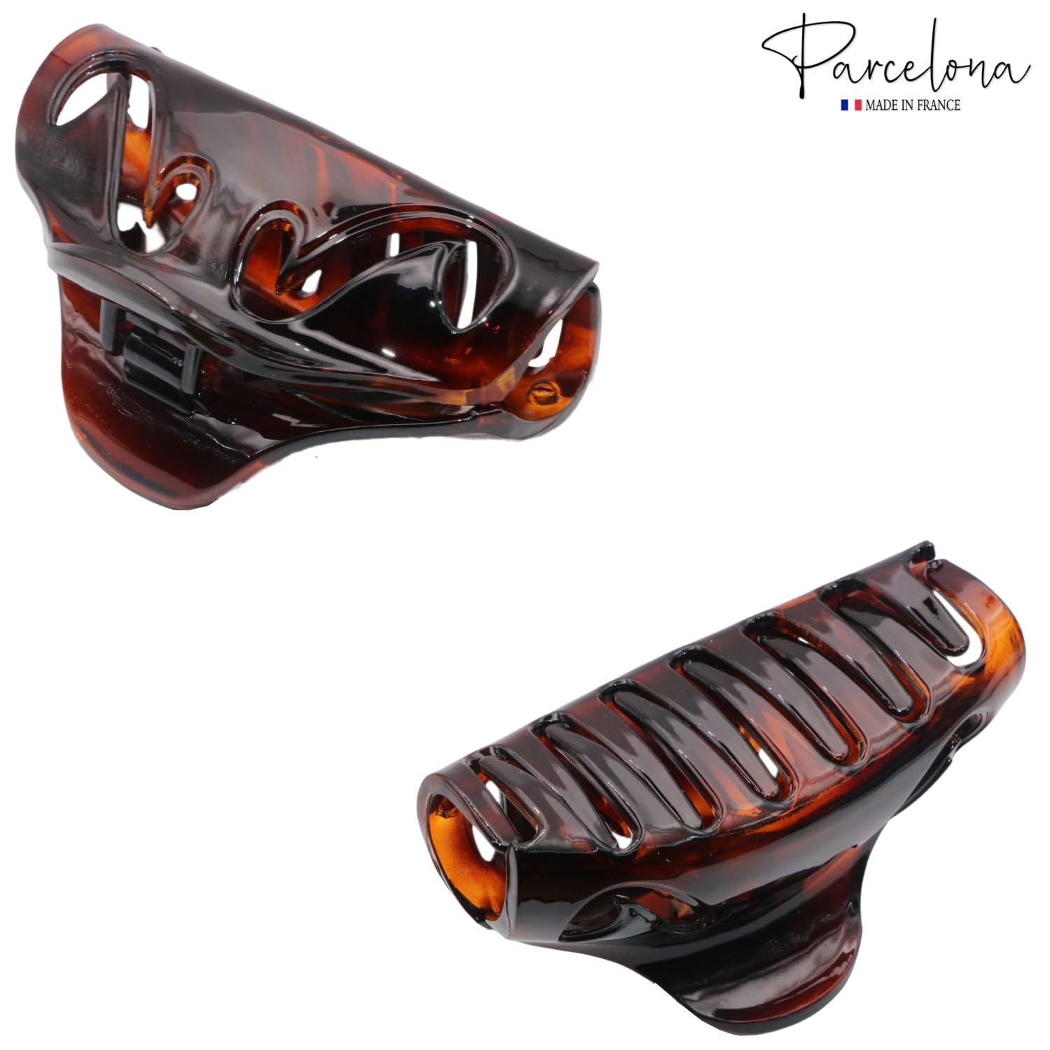 Parcelona French Junco Medium Tortoise Shell Cellulose Jaw Hair Claw for Women