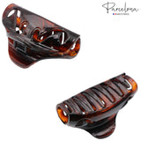 Parcelona French Junco Medium Tortoise Shell Celluloid Jaw Hair Claw for Women