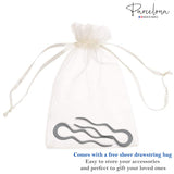Parcelona French Black 4 Inch Large 2 Pins Wavy Crink U Shaped Hair Pin