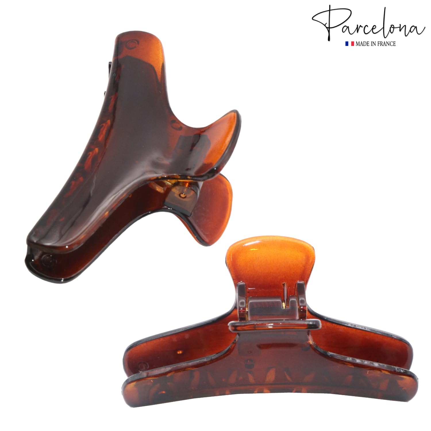 Parcelona French Flat Salon Style Medium 3 1/4" Cellulose Hair Claw for Women