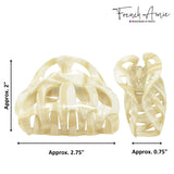 French Amie Hump Small 2 3/4" Celluloid Handmade Jaw Hair Claw Clip