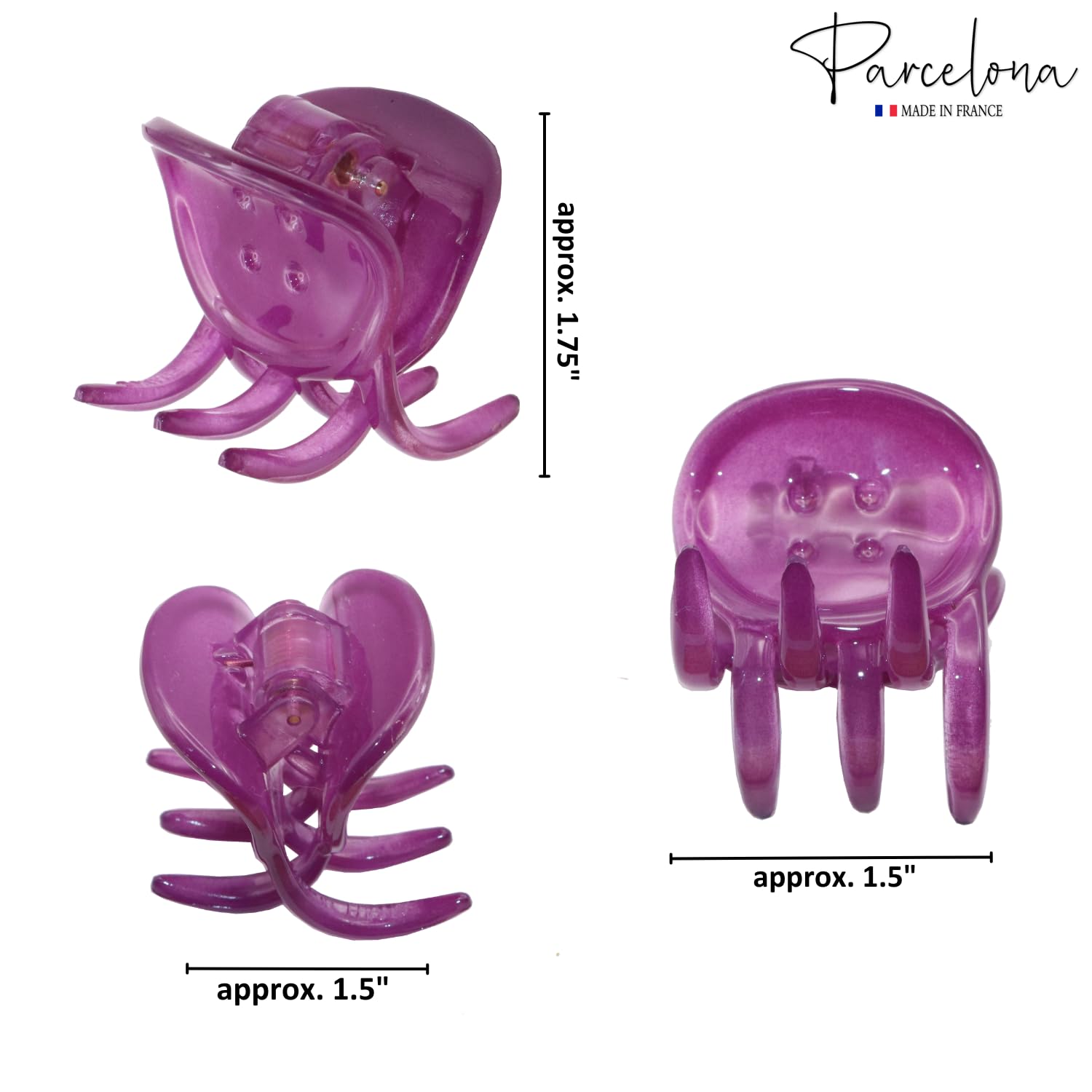 Parcelona French Classic Mini Yellow N Purple Cellulose Hair Claws for Women