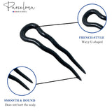 Parcelona French Mystic Large Celluloid Hair Pins for Women & Girls(6Pcs)