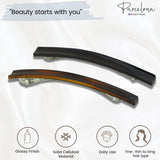 Parcelona French Long and Thin Large Celluloid Hair Barrette for Women and Girls