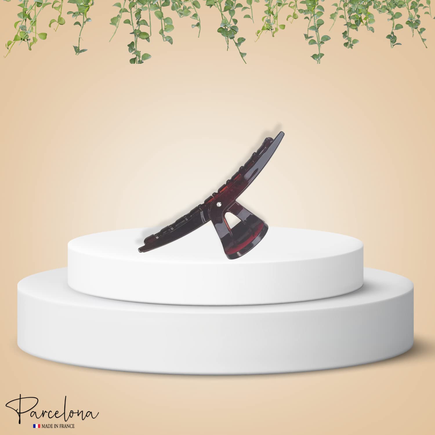 Parcelona French Pinch Crystal Cellulose Jaw Hair Claw for Women and Girls
