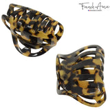 French Amie Hump Small 2 3/4" Celluloid Handmade Jaw Hair Claw Clip