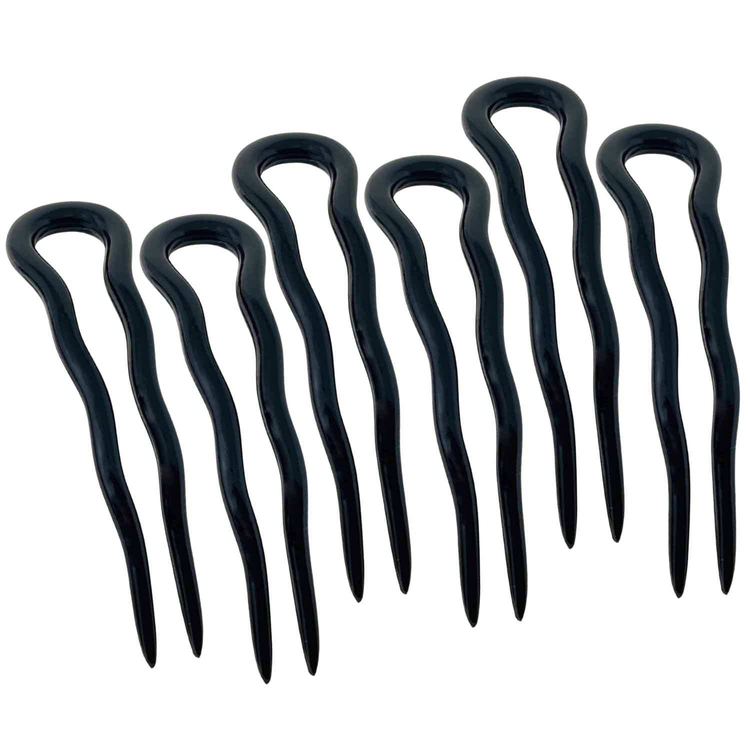 Parcelona French Mystic Large Celluloid Hair Pins for Women & Girls(6Pcs)
