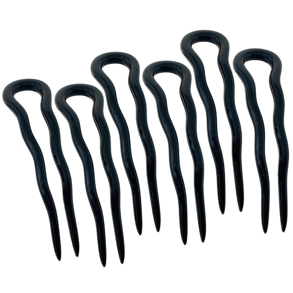 Parcelona French Mystic Large Celluloid Hair Pins for Women & Girls(6Pcs)