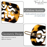 French Amie Swirls 2 ¼” Celluloid Handmade Snap Hair Clips for Women 2 Pcs
