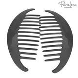 Parcelona French Alice Large Celluloid 12 Teeth Side Hair Combs for Women 2 Pcs