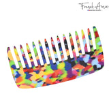 French Amie Pocket Comb Small Cellulose Handmade Wide Tooth Non Static Hair Comb