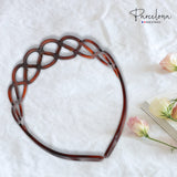 Parcelona French Twisted Loops Shell1 1/2” Wide Flexible Hair Headband