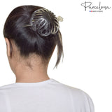 Parcelona French Radial 3.5" Celluloid Chignon Hair Slide Pin Thru Bun Cover