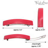 French Amie Oblong 3 1/2" Celluloid Handmade Automatic Hair Barrette for Women