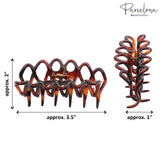 Parcelona French Dentelle Black & Shell Medium Jaw Claw Hair Clip 2 Pcs